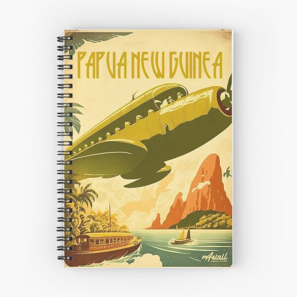 Item preview, Papua New Guinea Plane Vintage Travel Art Poster designed and sold by OldTravelArt.