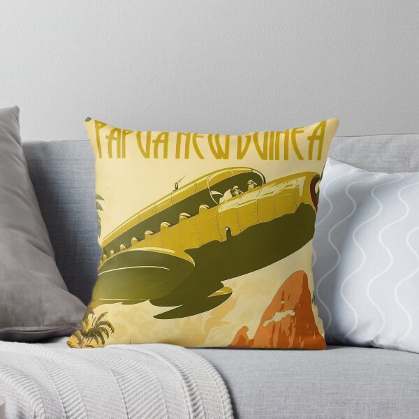 Item preview, Papua New Guinea Plane Vintage Travel Art Poster designed and sold by OldTravelArt.