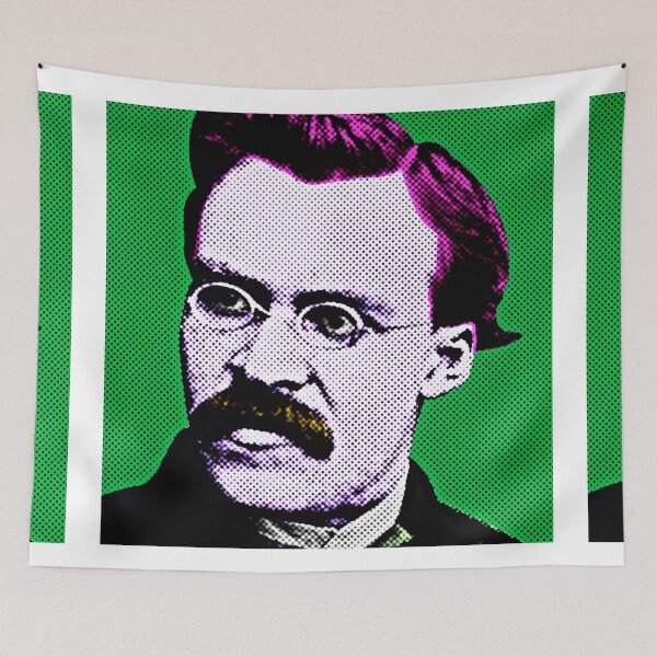 Item preview, Frederick Nietzsche Pop Art Portrait in Green Background designed and sold by OnlyPopArt.