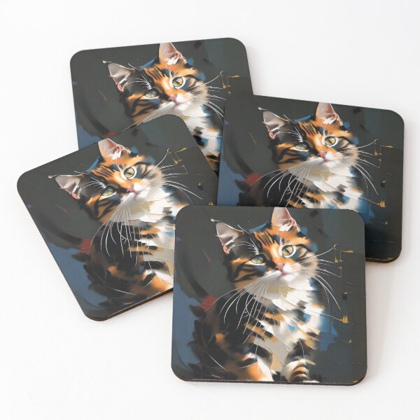 Item preview, Feline Grace: A sleek kitty oil painting designed and sold by KH-GardenEden.