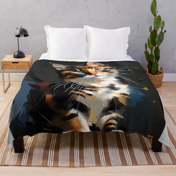 Item preview, Feline Grace: A sleek kitty oil painting designed and sold by KH-GardenEden.