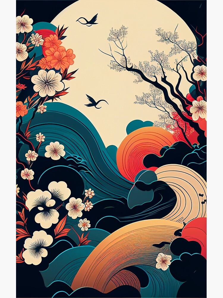 "Abstract Japanese art" Poster for Sale by Logic72 Redbubble
