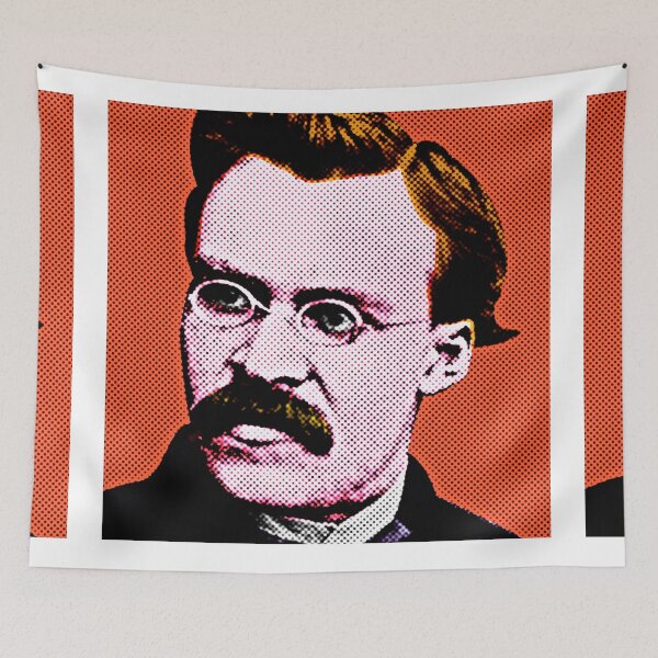 Item preview, Frederick Nietzsche Pop Art Portrait in Orange Background designed and sold by OnlyPopArt.