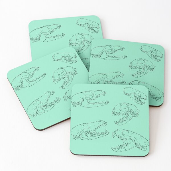 Item preview, North American Predator Skulls Black Lines Minty designed and sold by Ashley Gagnon.