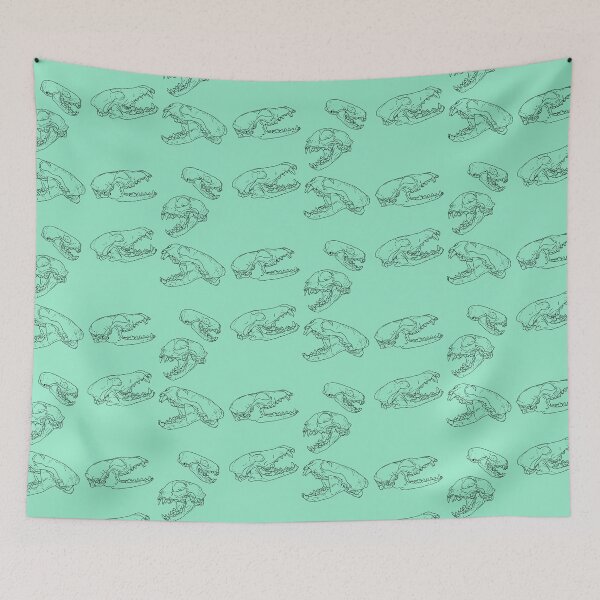 Item preview, North American Predator Skulls Black Lines Minty designed and sold by Ashley Gagnon.