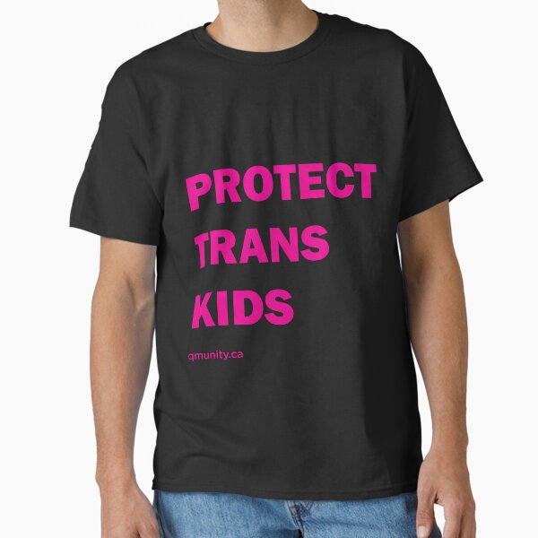 Artikel-Vorschau von Protect Trans Kids in rosa Großdruck, designt und verkauft von QMUNITY.