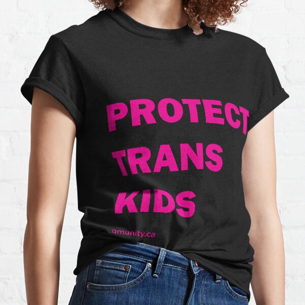 Artikel-Vorschau von Protect Trans Kids in rosa Großdruck, designt und verkauft von QMUNITY.