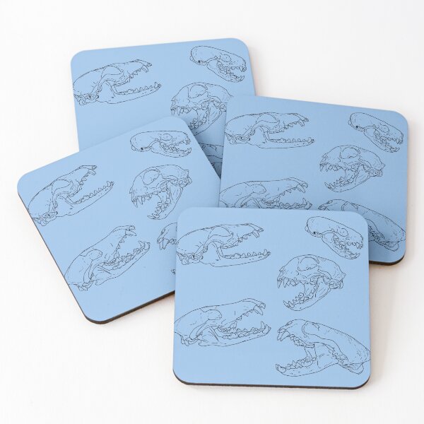 Item preview, North American Predator Skulls Black Lines Blue designed and sold by Ashley Gagnon.