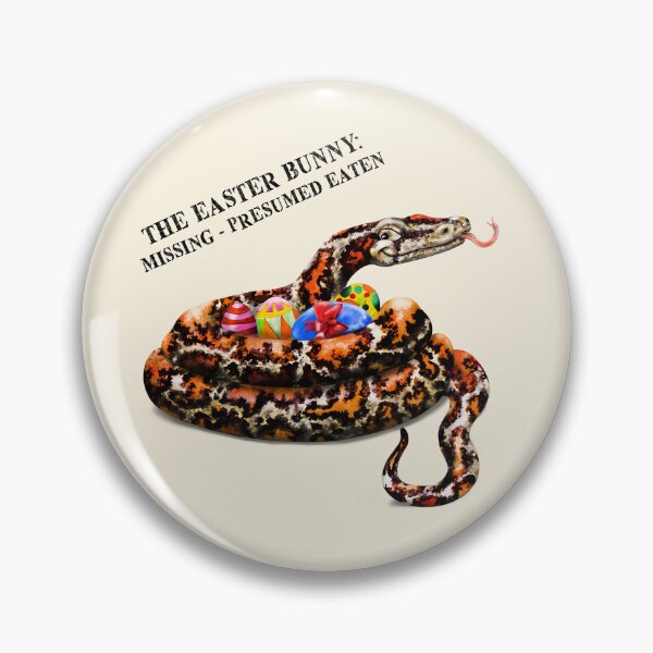 Item preview, The Easter Bunny: Missing - Presumed Eaten | Cartoon Burmese Python  designed and sold by Snootrac.