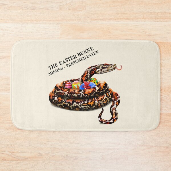 Item preview, The Easter Bunny: Missing - Presumed Eaten | Cartoon Burmese Python  designed and sold by Snootrac.