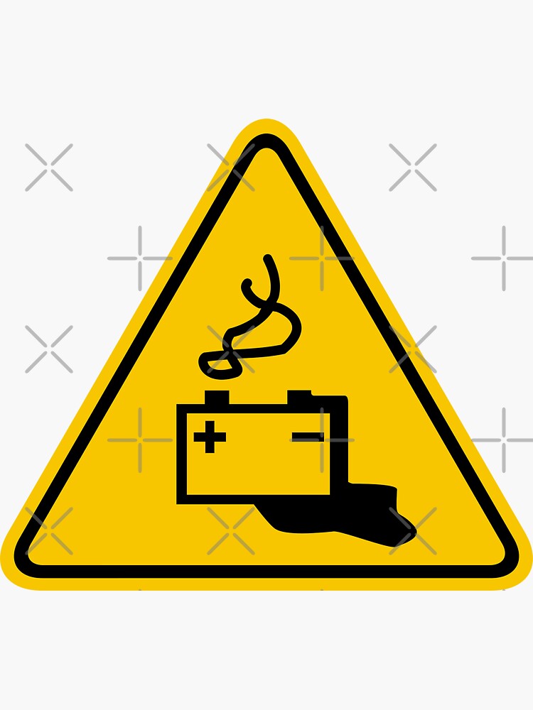 "Sign Battery Hazard Hazard Warning" Sticker for Sale by wdevkn