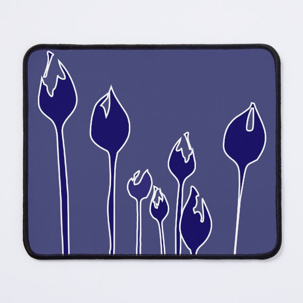 Item preview, Elegant Art Deco wild tulip flowers dancing in the wind - Navy royal electric blue designed and sold by Caroline Laursen.