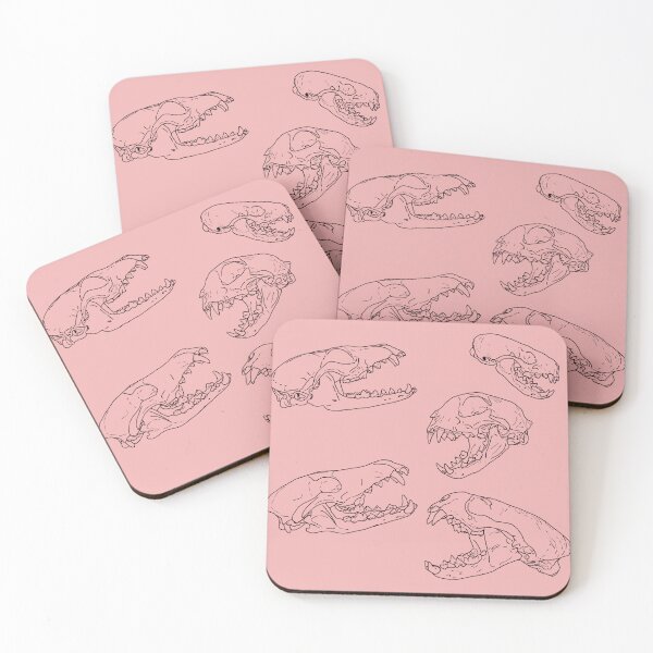 Item preview, North American Predator Skulls Black Lines Pink designed and sold by Ashley Gagnon.