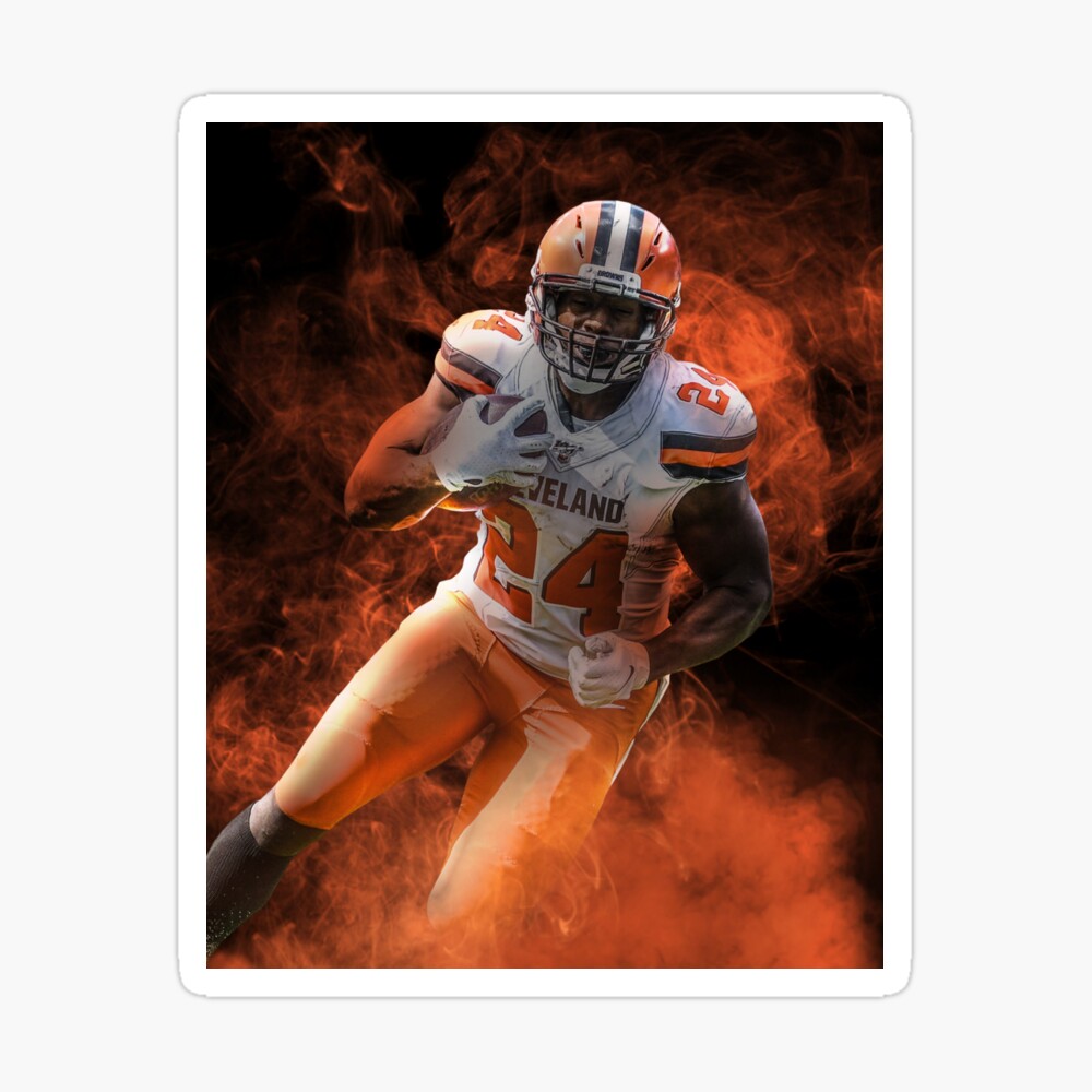 Nick Chubb Cleveland Sports Art Sticker for Sale by JRoseGraphics