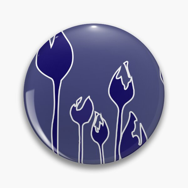 Item preview, Elegant Art Deco wild tulip flowers dancing in the wind - Navy royal electric blue designed and sold by Caroline Laursen.