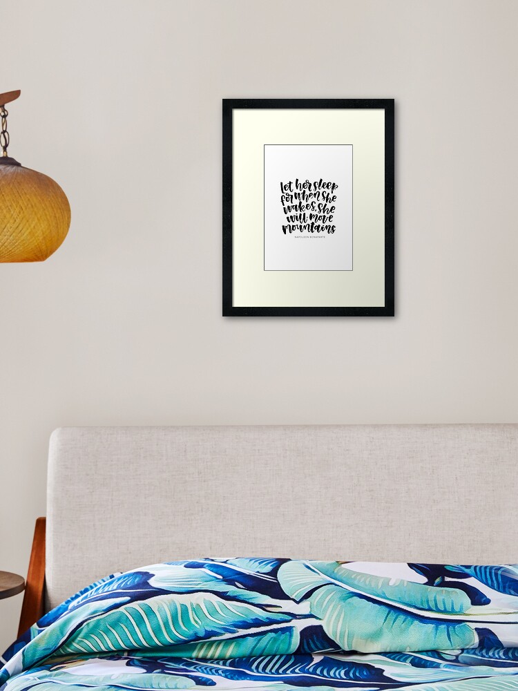 Let Her Sleep Bedroom Art Women Empowerment Quote Framed Art Print By Carmiacronje Redbubble