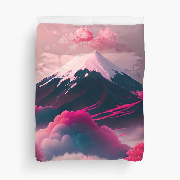 Item preview, Anime Japan Pink Mountain Scene Background designed and sold by shoxio.
