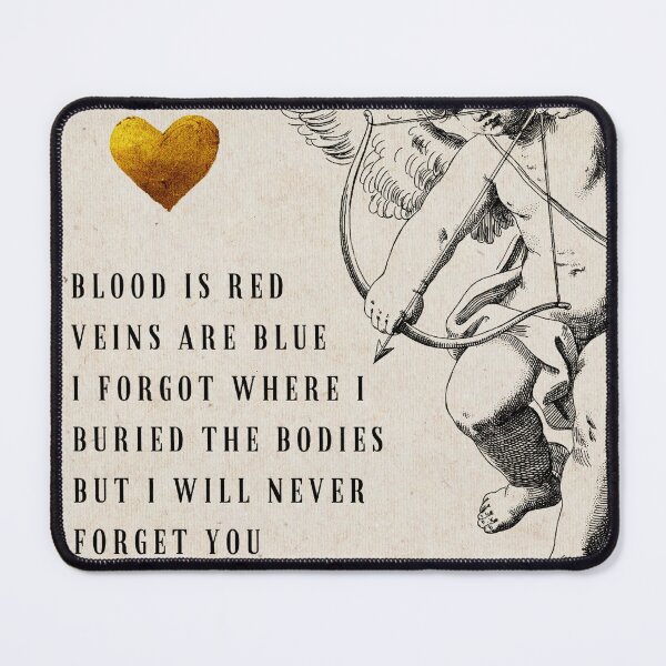 Item preview, Funny Roses are Red Poem Gothic Valentines Cherub and Gold Heart designed and sold by Monica Laipple.