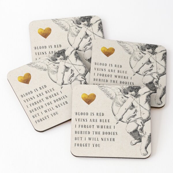 Item preview, Funny Roses are Red Poem Gothic Valentines Cherub and Gold Heart designed and sold by Monica Laipple.