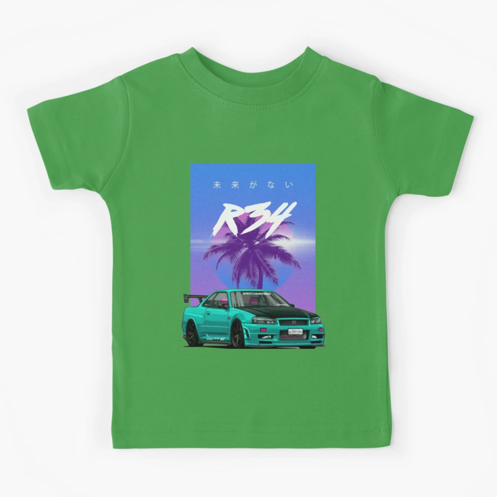 GTR R34 GT-R Skyline JDM Vaporwave Aesthetic Vapor Dreams Chillwave  Kids  T-Shirt for Sale by FromThe8Tees