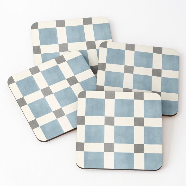 Item preview, Chequer Pattern Blue Dark Grey designed and sold by FAROSSTUDIO.