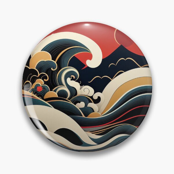 Item preview, Red Moon Abstract Japanese  art designed and sold by Logic72.
