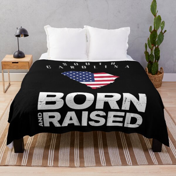 Item preview, USA Born and Raised South Carolina American Flag Design designed and sold by VIKING PROJECT.