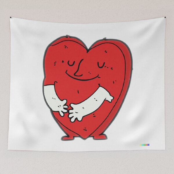 Item preview, Heart Filled Love: Cartoon Holding a Heart with Care designed and sold by JOY STORE 45.