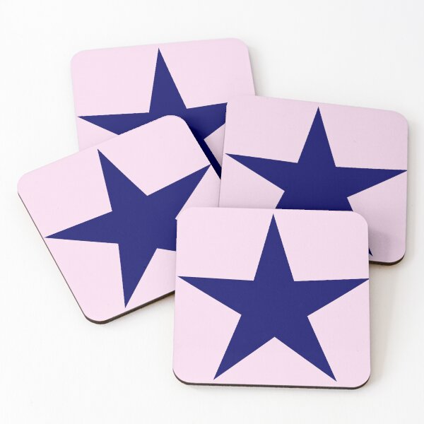 Item preview, Dark Blue  Five Point Star on Pale Pink designed and sold by KeksWorkroom.