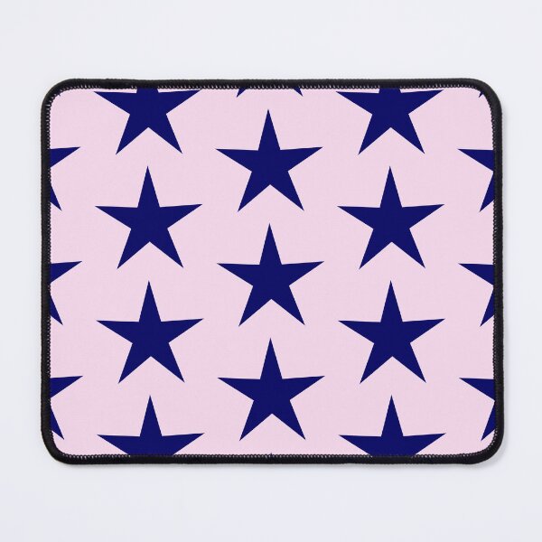 Item preview, Dark Blue Five Point Star on Pale Pink designed and sold by KeksWorkroom.