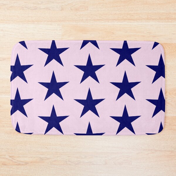 Item preview, Dark Blue  Five Point Star on Pale Pink designed and sold by KeksWorkroom.