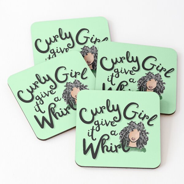 Item preview, Curly Girl - Give it a Whirl (Gray) designed and sold by Curly-Cuties.