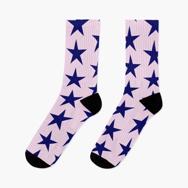 Item preview, Dark Blue  Five Point Star on Pale Pink designed and sold by KeksWorkroom.