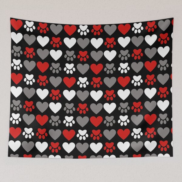Item preview, pawprints on my heart - cat print - dog print designed and sold by EvergreenWhimsy.