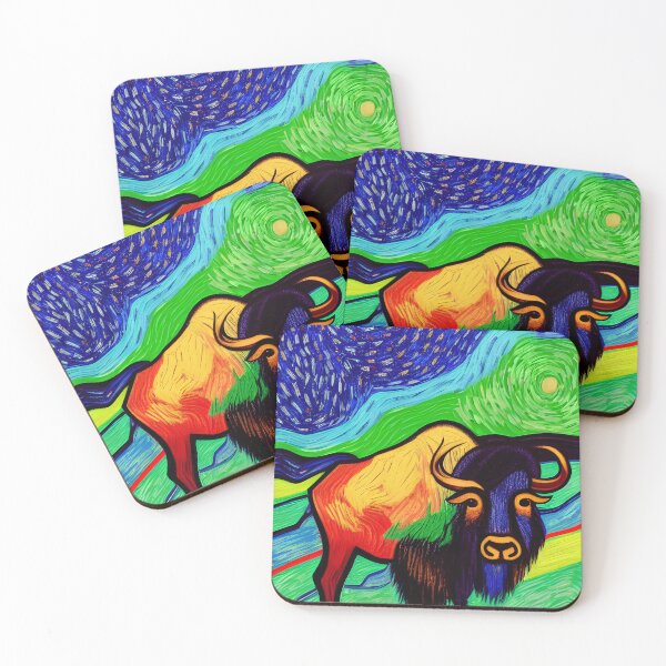 Item preview, Good ol' Buffalo Critter Tribute ... Inspired by Vincent Van Gogh and David Hockney designed and sold by SeaStories88.