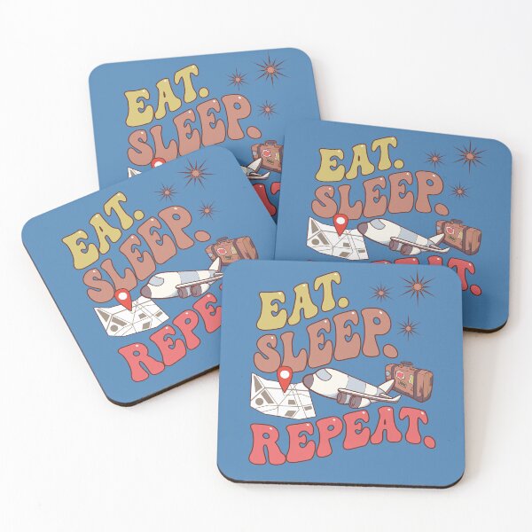 Item preview, Eat Sleep Travel Repeat designed and sold by pookkudesign.