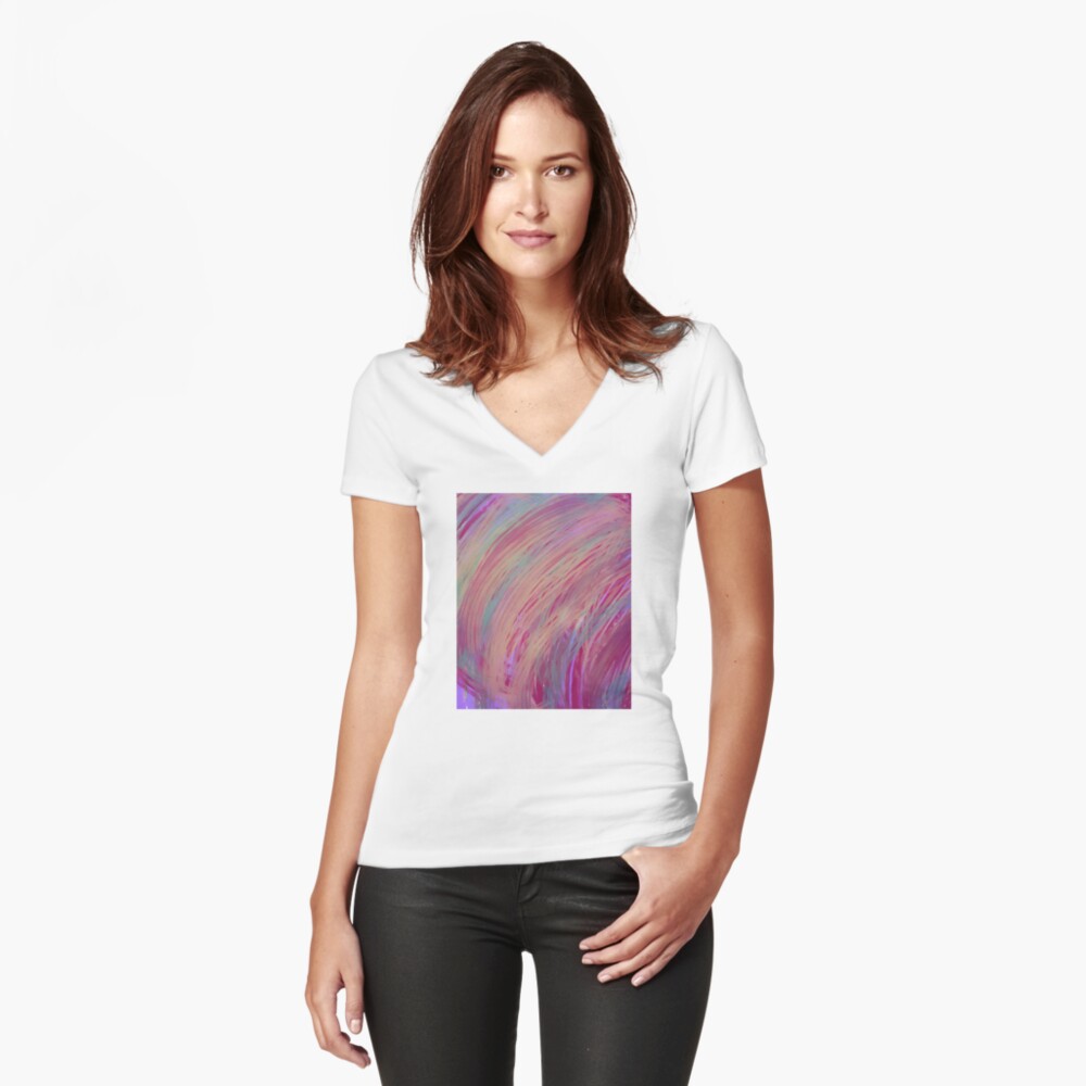 Item preview, Fitted V-Neck T-Shirt designed and sold by OneDayArt.