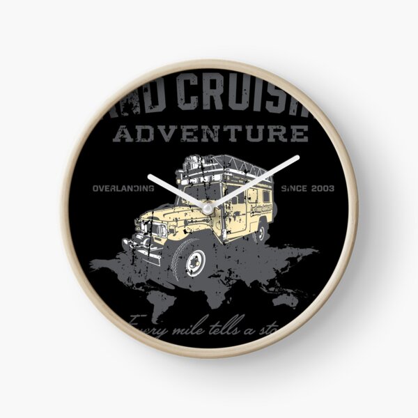 Every Mile Tells a Story - grey print Clock