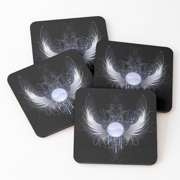 Item preview, Round Banner with Angel Wings ( White Wings ) designed and sold by Blackmoon9.