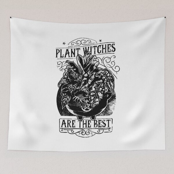 Item preview, Plant Witch | Black Artwork | designed and sold by VintagePlantJoy.