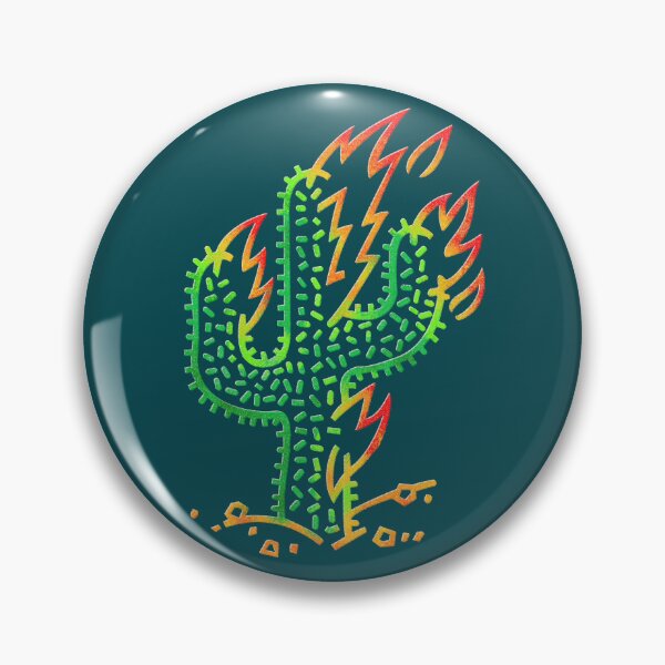Item preview, flaming cactus (colour) designed and sold by BrownWoodRobot.