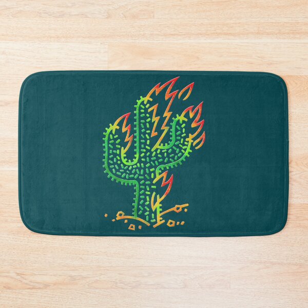 Item preview, flaming cactus (colour) designed and sold by BrownWoodRobot.
