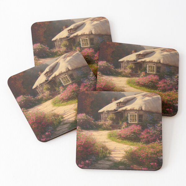 Item preview, Moody Snow Cottage in Spring with Cobblestone designed and sold by bryanchvzz.