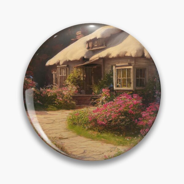 Item preview, Moody Snow Cottage in Spring with Cobblestone designed and sold by bryanchvzz.