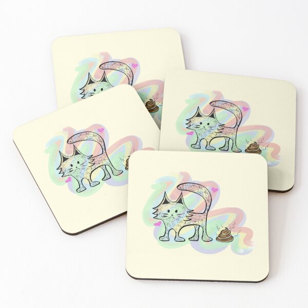 Item preview, Kitty Cat Cartoon Funny Rainbow Design designed and sold by RockettCrow.