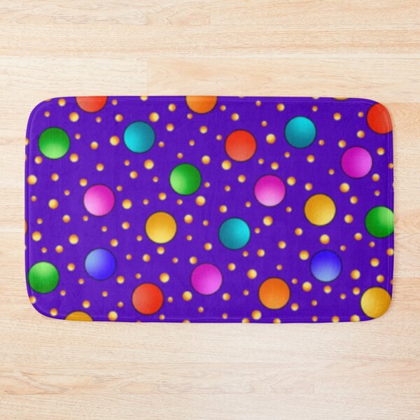 Item preview, Colorful Polka Dots On Purple Background designed and sold by TheCatmeow2000.
