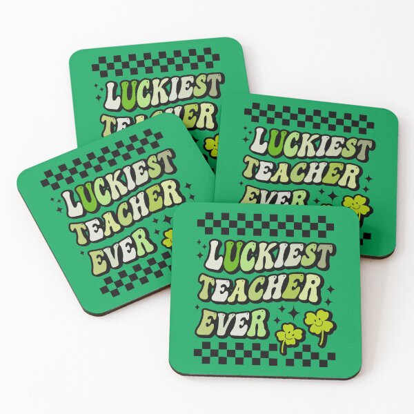 Item preview, Retro Luckiest Teacher Ever Lucky Groovy Wavy on St Patrick's Day designed and sold by pookkudesign.
