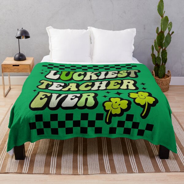 Item preview, Retro Luckiest Teacher Ever Lucky Groovy Wavy on St Patrick's Day designed and sold by pookkudesign.