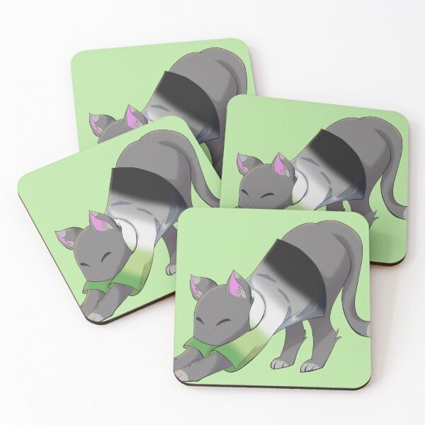 Item preview, Aromantic cat stretching designed and sold by CactusMonsters.