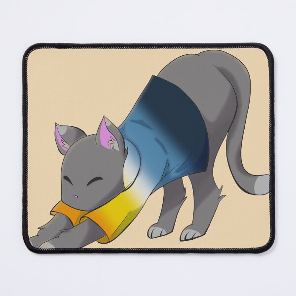 Item preview, Aroace cat stretching designed and sold by CactusMonsters.